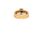 Bague 53 Bague contemporaine en or jaune 18 carats sertie d'un saphir et de diamants 58 Facettes 22093