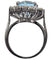 Bague 55 Bague LADY DI Cluster en or blanc, topaze bleu ciel et diamants 2,5 ct 58 Facettes Q876A