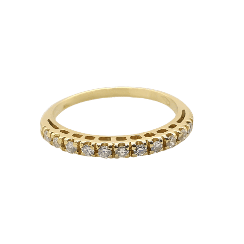 Bague 51 Bague en or jaune et diamants 58 Facettes