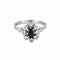 Bague 53 Bague Marguerite or gris, saphir et diamants 58 Facettes GAP14742
