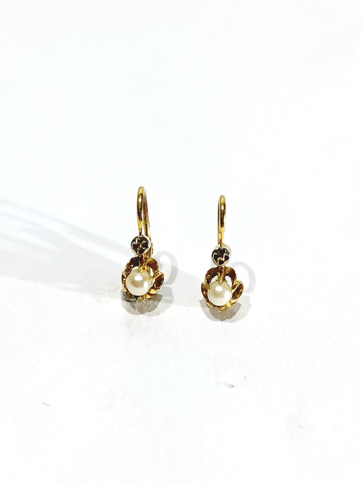 Boucles d'oreilles Paire de boucle d'oreille en or et perles 58 Facettes