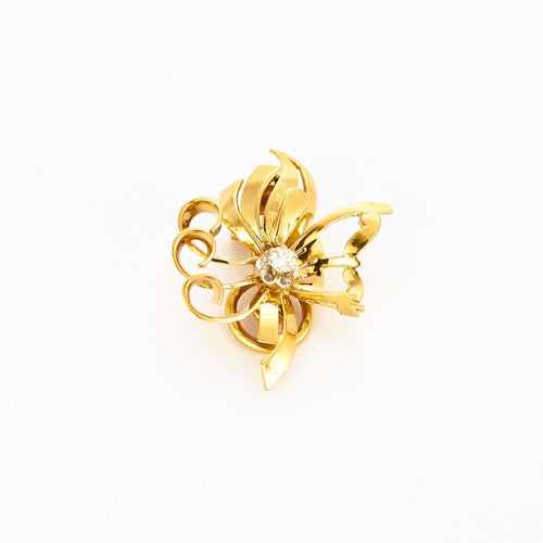 Boucles d'oreilles Boucles d'oreilles clips vintage diamants or jaune et platine 58 Facettes