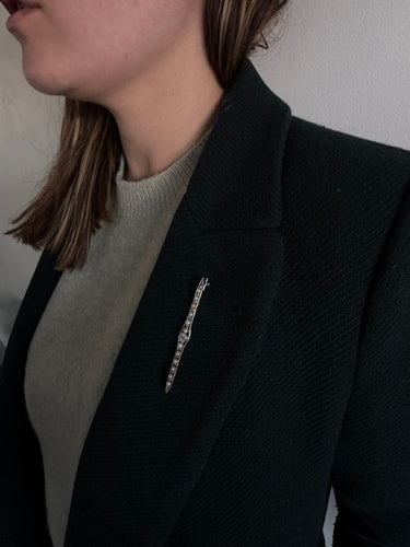 Broche Broche en Or Blanc, Diamants et Perles 58 Facettes