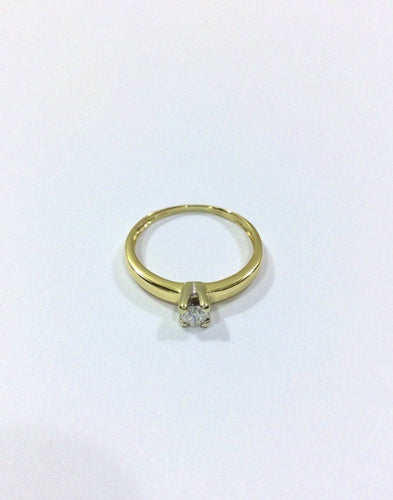 Bague 53.5 Bague Solitaire Or Jaune Diamant 0.14ct 58 Facettes