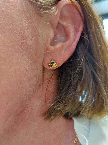 Boucles d'oreilles BOUCLES D'OREILLES CITRINES TOPAZES ET GRENATS 58 Facettes 088161