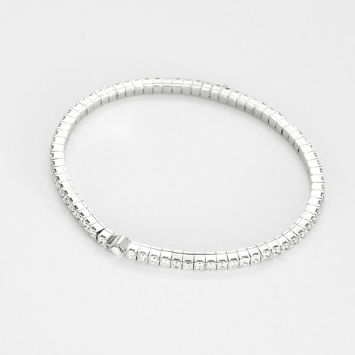 Bracelet Bracelet souple en or gris et diamants 58 Facettes JBW0018-18