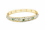 Bracelet Bracelet en or jaune orné de motifs floraux en argent, émeraudes et diamants 58 Facettes 50319