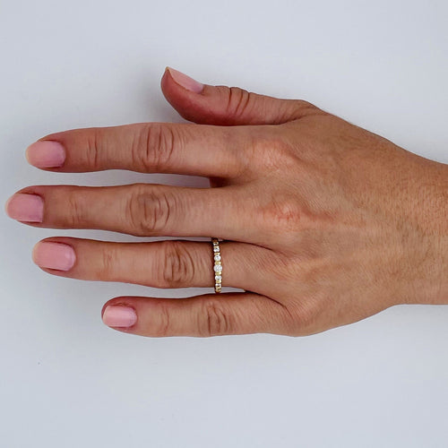 Bague 54 Alliance demi-tour diamants or jaune et diamants 58 Facettes