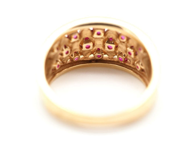 Bague 53 Bague or jaune et blanc 750 mil et Rubis 58 Facettes