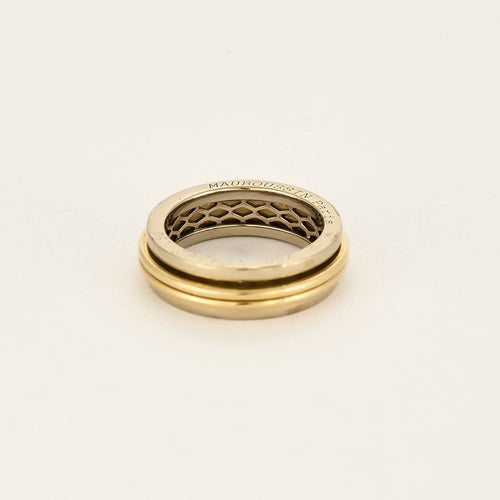 Bague 49.5 MAUBOUSSIN - Alliance or jaune et or blanc 58 Facettes PAL2835