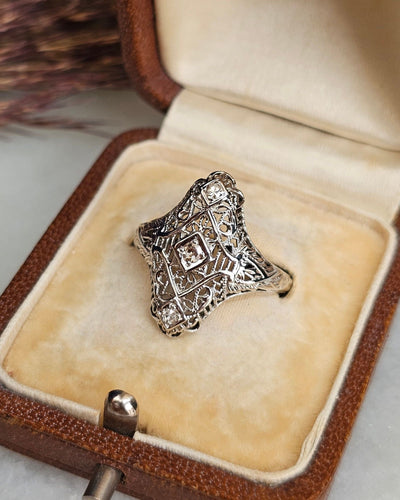 Bague 55.5 Bague or blanc diamants 58 Facettes 573