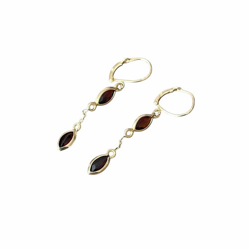 Boucles d'oreilles Boucles d'oreilles dormeuses or jaune grenats 58 Facettes 343