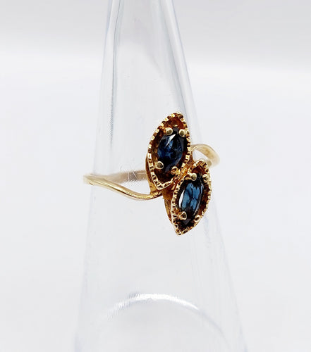 Bague 51 Bague vintage toi et moi or jaune, saphirs 58 Facettes A05847