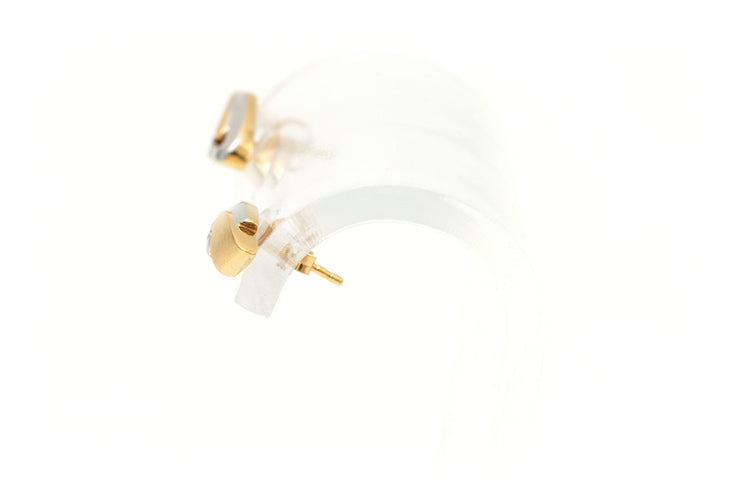 Boucles d'oreilles Boucles d'oreilles en or jaune et blanc serties de diamants 58 Facettes B569