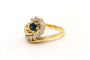 Bague 54 Bague contemporaine or jaune, saphir, diamants (+-0.48ct) 58 Facettes B641