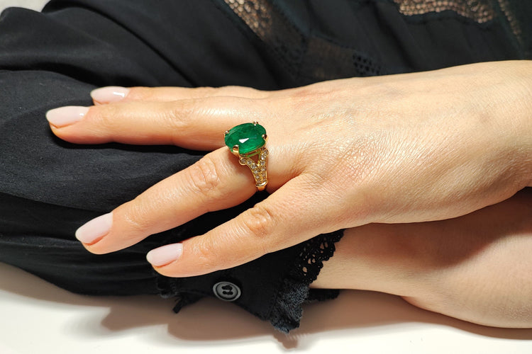 Bague 54 Bague émeraude diamants 58 Facettes BAG.EMER.XL