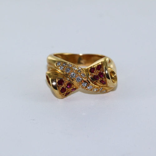 Bague 56 Bague croisée noeud diamants et rubis 58 Facettes