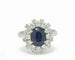 Bague Bague en or blanc avec un saphir de 1,60 ct et des diamants de 0,96 ct qui l'entourent 58 Facettes 8577