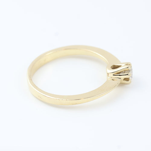 Bague 55 Solitaire en or jaune avec diamant taille brillant 58 Facettes 130003