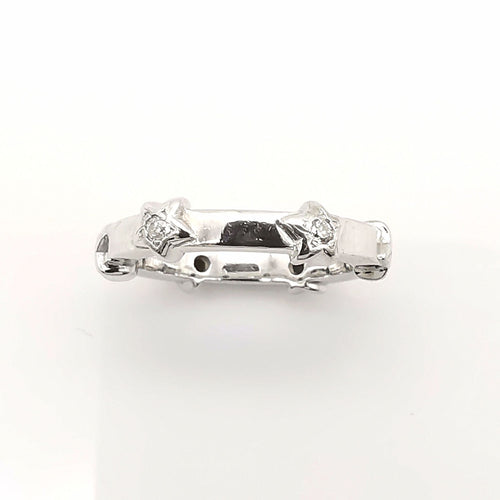 Bague 52 Bague or blanc diamants 58 Facettes