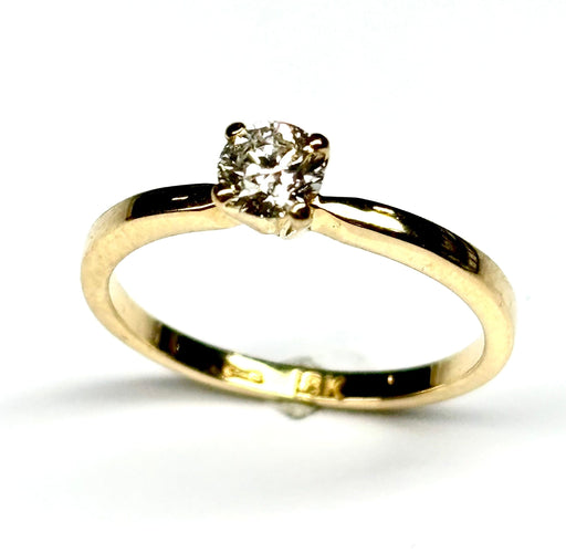 Bague 53.5 Bague solitaire en or jaune avec diamant taille brillant 58 Facettes E09