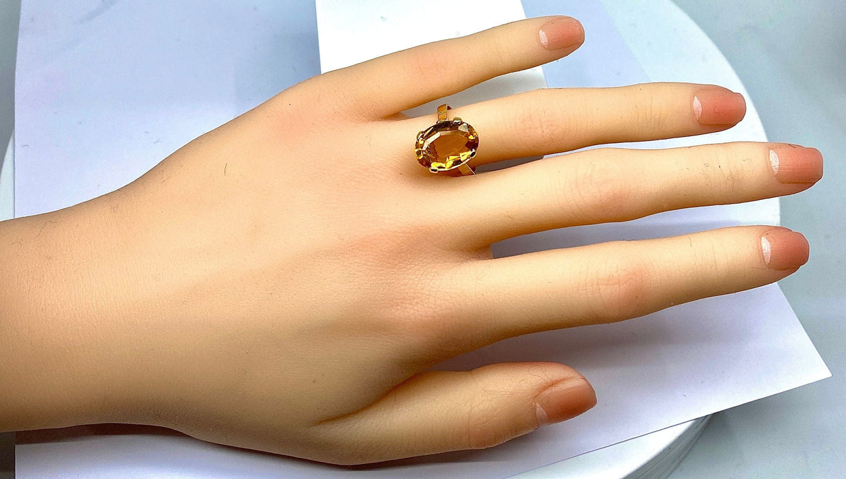 Bague 52 Bague or jaune, citrine 58 Facettes AB385