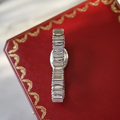 Montre CARTIER - Montre Baignoire Mini en or blanc et diamants 58 Facettes