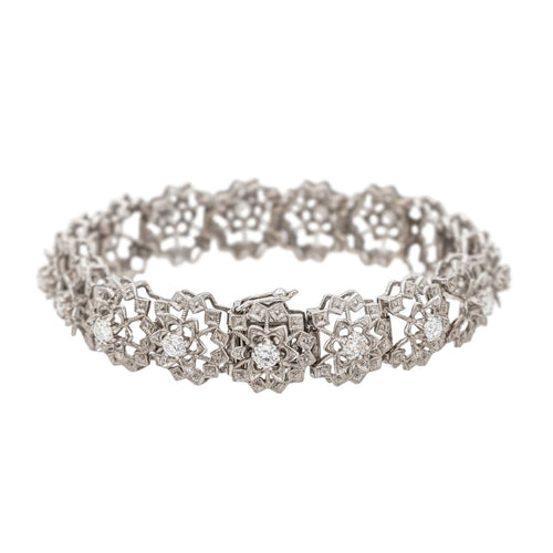 Bracelet Bracelet Fleur Or blanc Diamant 58 Facettes 3455898CN