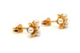 Boucles d'oreilles Boucles d'oreilles contemporaines or jaune serties de perles et de diamants 58 Facettes B761