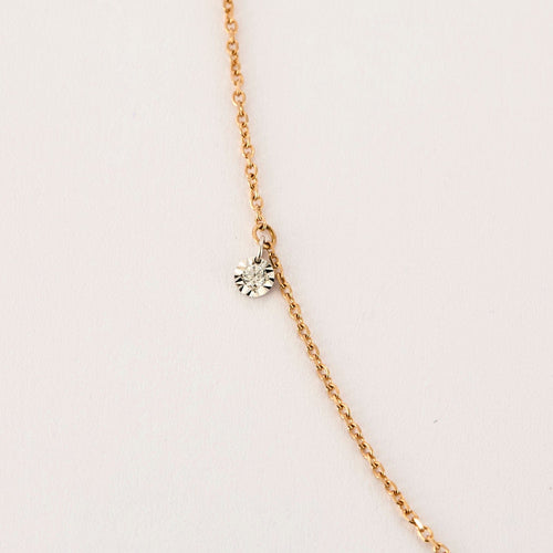 Collier COLLIER OR ROSE 3 DIAMANTS 0,09ct 58 Facettes M8927