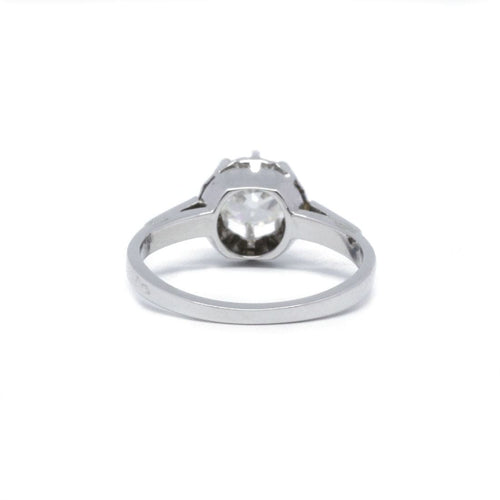 Bague 51 Solitaire or blanc platine et diamant 58 Facettes 210201R