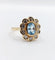 Vintage ring Daisy in 18k gold and blue spinel, diamonds 