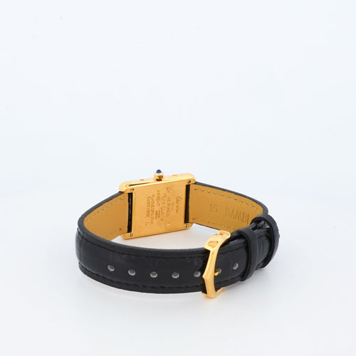 Montre Cartier - Montre Tank Must cadran gris chemin de fer en vermeil 58 Facettes