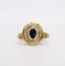 Bague 57 Bague Pompadour Vintage or jaune saphir diamants 58 Facettes