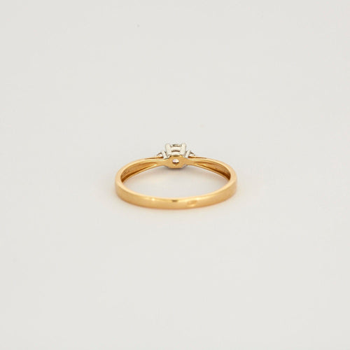 Bague 54 Solitaire or jaune et blanc diamants 58 Facettes 3131719