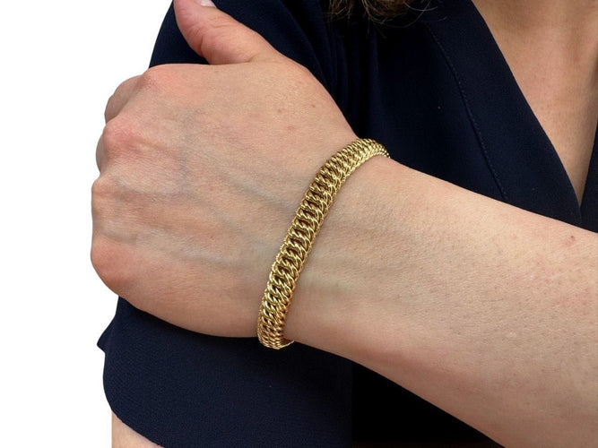 Bracelet Bracelet maille américaine en or jaune 58 Facettes BRAC.US.1659.3