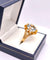 Bague 56 Bague cocktail en or jaune ornée d'une importante Aigue marine 58 Facettes