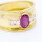 Bague 54 yellow Gold ring with oval ruby and diamonds 58 Facettes N102932EJ
