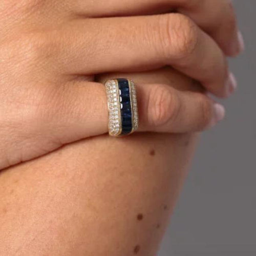 Bague 46 RAINBOW K -Bague Empress or jaune, diamant et saphir 58 Facettes 106980