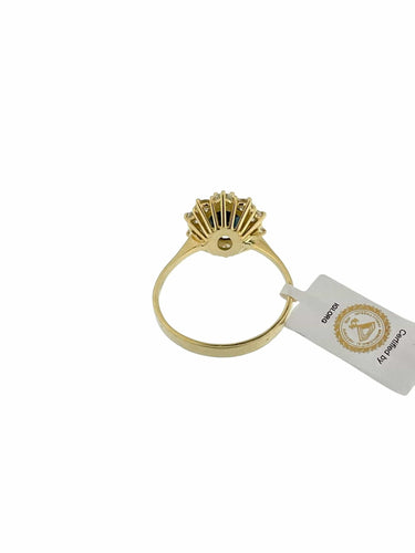 Bague 65.5 Bague cocktail en or jaune saphir et diamants 58 Facettes