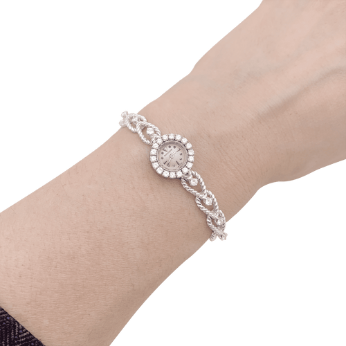 Montre Montre Femme Jaeger-Lecoultre, or blanc, diamants. 58 Facettes 34468