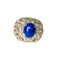 Bague 52 Bague Cocktail rétro or jaune, Lapis Lazuli et Diamants 58 Facettes