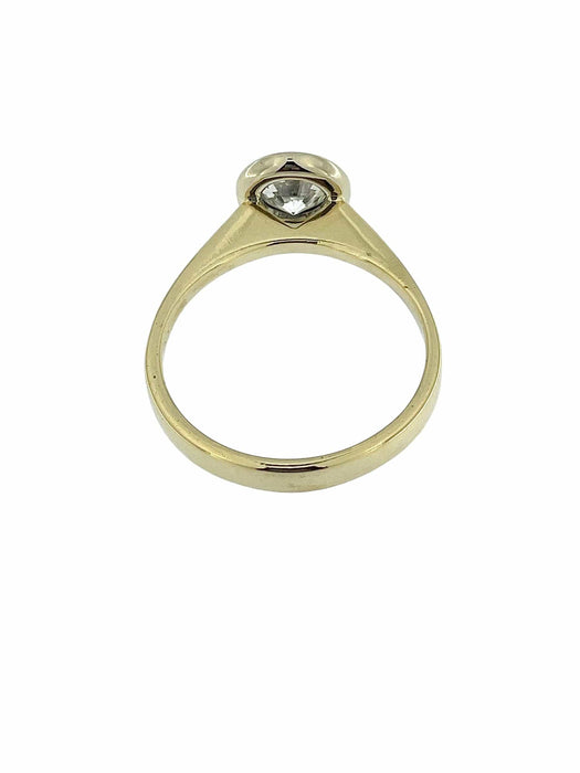 Bague 58 Bague solitaire en or jaune certifiée HRD 58 Facettes