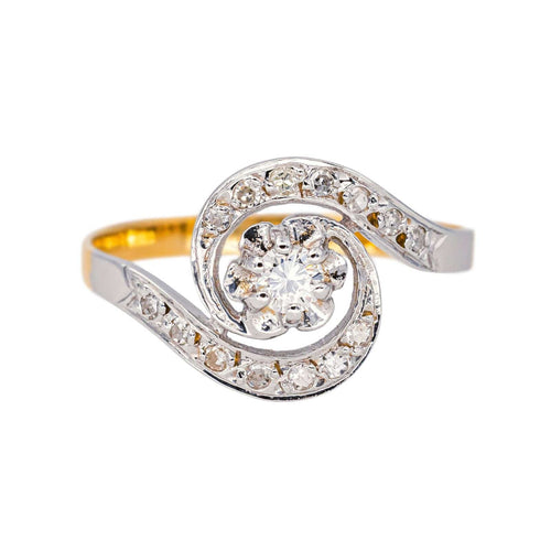 Bague 53 Bague Tourbillon Or blanc, Or jaune Diamant 58 Facettes 4555442CN