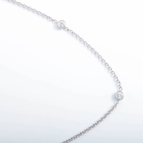 Collier COLLIER A CHAINE OR GRIS 8 DIAMANTS 58 Facettes