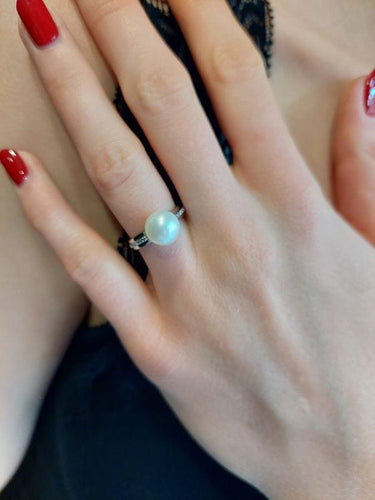 Bague 48 BAGUE PERLE ET DIAMANTS 58 Facettes 086031