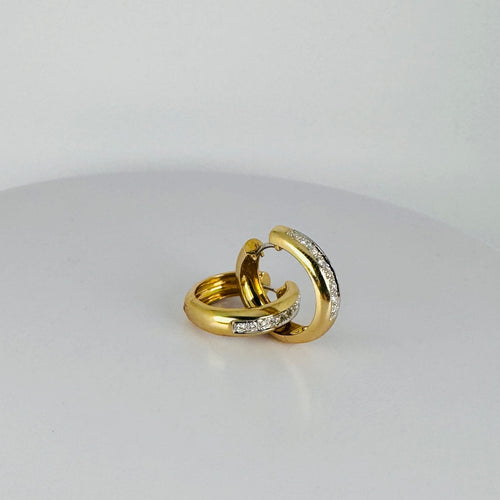 Boucles d'oreilles Boucles d'oreilles créoles vintage avec diamants 58 Facettes 2503038