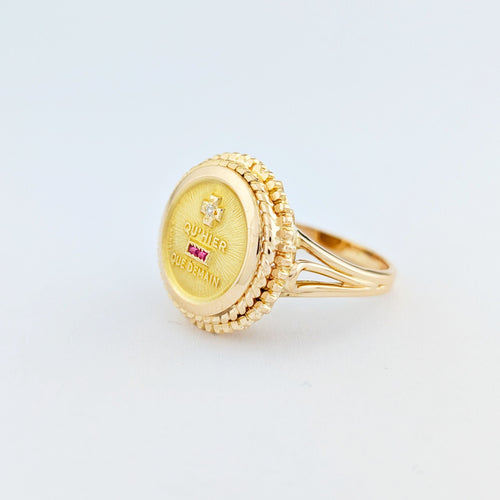 Bague 52 Bague Augis "+ qu’hier – que demain” en or jaune 18 carats 58 Facettes 33094