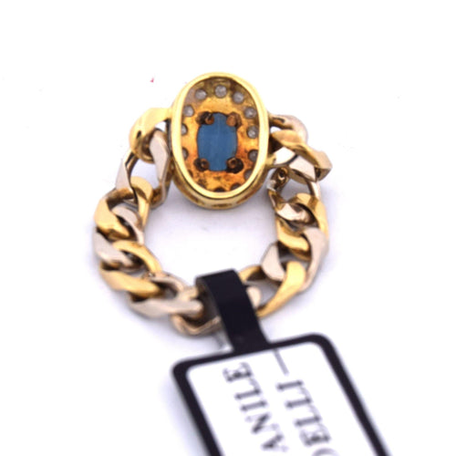 Bague 58 Années 1960 - BAGUE EN OR 18 KT - SAPHIR ET DIAMANTS 58 Facettes