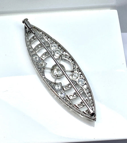 Broche Broche en or blanc et platine sertie de diamants vers 1900 58 Facettes AB473